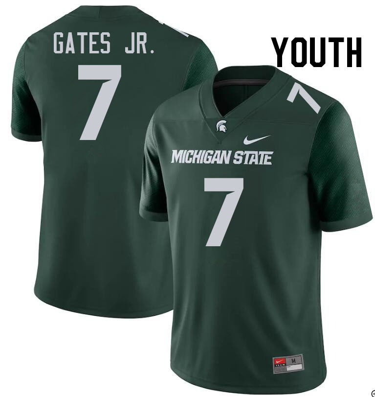 Youth #7 Antonio Gates Jr. Michigan State Spartans College Football Jerseys Stitched-Green
